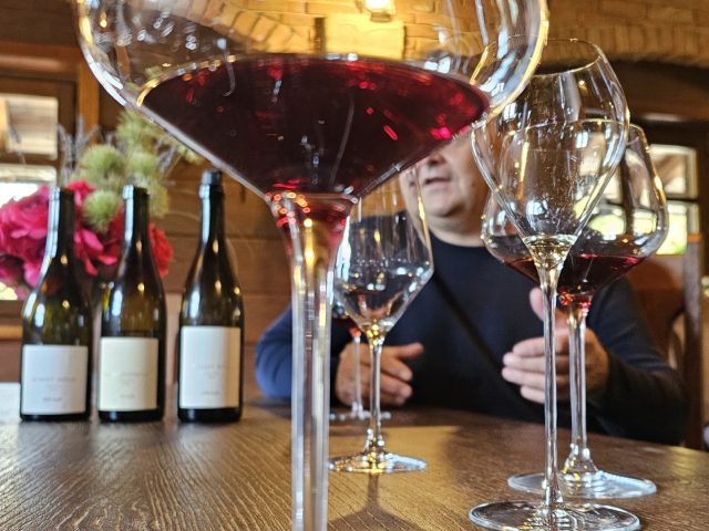 Tasting Croatian wines at a family winery.